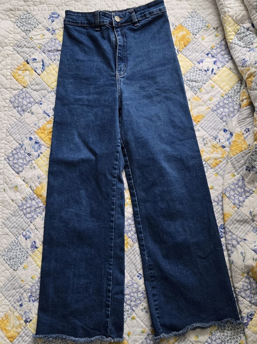 High-Rise Wide-Leg Jeans in Deep Blue Wash